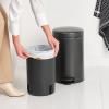 Poubelle à pédale NEWICON 12 l, gris confidentiel, acier, Brabantia