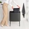 Poubelle à couvercle tactile BO TOUCH BIN 11 + 23 l, gris confidentiel, acier, Brabantia