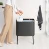 Poubelle à couvercle tactile BO TOUCH BIN 11 + 23 l, gris confidentiel, acier, Brabantia