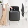 Poubelle à couvercle tactile BO TOUCH BIN 11 + 23 l, gris confidentiel, acier, Brabantia