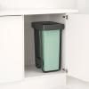 Poubelle encastrable SORT & GO 2x 30 l, gris foncé / vert jade, plast, Brabantia