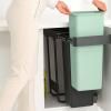Poubelle encastrable SORT & GO 2x 30 l, gris foncé / vert jade, plast, Brabantia