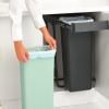 Poubelle encastrable SORT & GO 2x 30 l, gris foncé / vert jade, plast, Brabantia
