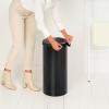 Bac à linge 35 l, noir mat, acier, Brabantia