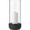 Bougeoir HURRICANE 24 cm, noir, grès, Stelton