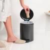 Poubelle à pédale NEWICON 5 l, gris confidentiel, acier, Brabantia