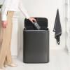 Poubelle à couvercle tactile BO TOUCH BIN 60 l, gris foncé, acier, Brabantia
