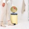 Poubelle à pédale NEWICON 20 l, jaune tendre, acier, Brabantia