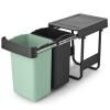 Poubelle encastrable SORT & GO 2x 15 l, gris foncé / vert jade, plast, Brabantia