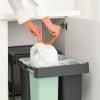 Poubelle encastrable SORT & GO 2x 10 l + 1x 20 l, gris foncé / vert jade, plast, Brabantia