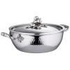 Faitout bas OPUS PRIMA 24 cm, décor aux olives, argent, acier inoxidable, Ruffoni