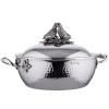 Faitout bas OPUS PRIMA 24 cm, décor aux oiseaux, argent, acier inoxidable, Ruffoni