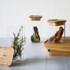 Bocal de rangement PKV-047, set de 2 pc, verre / bambou, Pebbly