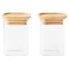 Bocal de rangement PKV-047, set de 2 pc, verre / bambou, Pebbly