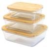 Boîte de conservation pour aliments PKV-008 650 ml, verre / bambou, Pebbly