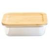 Boîte de conservation pour aliments PKV-008 650 ml, verre / bambou, Pebbly