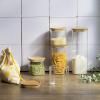Bocal de rangement PKV-035, set de 3 pc, verre / bambou, Pebbly