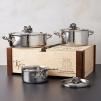Batterie de cuisine OPUS PRIMA, set de 6 pc, argent, acier inoxydable, Ruffoni