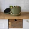 Composteur NBA235 7 l, olive, acier / bambou, Pebby
