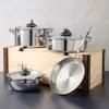 Batterie de cuisine OPUS PRIMA, set de 7 pc, argent, acier inoxydable, Ruffoni
