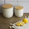 Bocal de rangement NBA190 2,3 l, métal / bambou, Pebbly