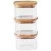 Boîte de conservation pour aliments PKV-034 500 ml, set de 3 pc, verre / bambou, Pebbly