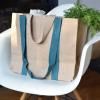 Sac shopper NBA210 41 cm, beige/vert, coton, Pebbly