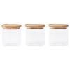 Boîte de conservation pour aliments PKV-015 800 ml, set de 3 pc, verre / bambou, Pebbly