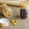 Bocal de rangement PKV-030 75 ml, set de 3 pc, verre / bambou, Pebbly