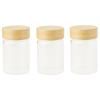 Bocal de rangement PKV-030 75 ml, set de 3 pc, verre / bambou, Pebbly