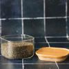 Bocal de rangement PKV-042 500 ml, verre / bambou, Pebbly