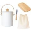 Composteur NBA193 4,5 l, blanc, acier / bambou, Pebby