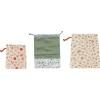 Sac de conservation pour aliments réutilisable NBA177, set de 3 pc, coton, Pebbly