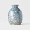 Bouteille de sake SHIBORI, bleu, céramique, MIJ