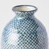 Bouteille de sake SHIBORI, bleu, céramique, MIJ