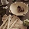 Bougeoir BOWL 27 cm, sable, grès, ferme LIVING