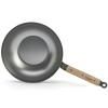 Wok MINERAL B BOIS 28 cm, argent, acier, de Buyer