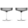 Flûte à champagne RIPPLE 150 ml, set de 2 pc, gris, ferme LIVING
