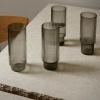 Verre tumbler RIPPLE 300 ml, set de 4 pc, gris, ferme LIVING