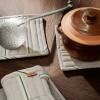 Manique HALE 20 cm, set de 2 pc, sable / noir, coton / lin, ferme LIVING