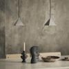 Bougeoir YARA 16 cm, gris, grès, ferme LIVING