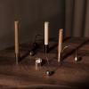 Bougeoir BALANCE 11 cm, noir, laiton, ferme LIVING