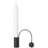 Bougeoir BALANCE 11 cm, noir, laiton, ferme LIVING