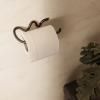 Dérouleur de papier toilette COURBURE 15 cm, noir, laiton, ferme LIVING