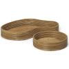 Plateau de service ISOLA, set de 2 pc, naturel, ratan, ferme LIVING