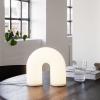 Lampe de table sans fil VUELTA 22,5 cm, LED, blanc, verre, ferme LIVING