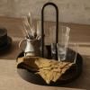 Plateau de service GRIB 28 cm, noir, fer, ferme LIVING