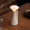 Lampe de table sans fil MANTLE 19 cm, blanc, acier inoxidable, Tala