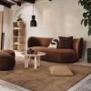 Coussin POSE 50 x 50 cm, blanc / marron, coton, ferme LIVING
