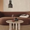 Coussin POSE 50 x 50 cm, blanc / marron, coton, ferme LIVING